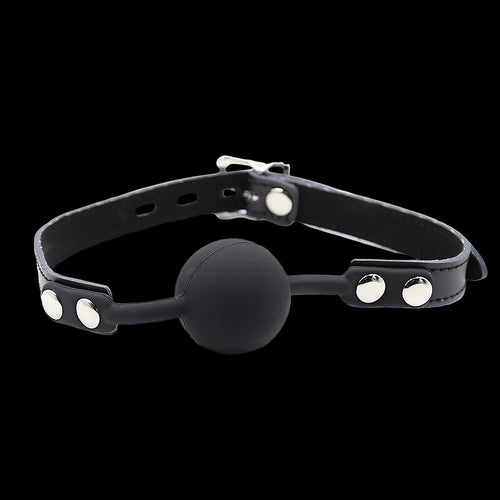 BALL GAG IN SILICONE CON CINTURA IN PELLE (LUCCHETTO INCLUSO)
